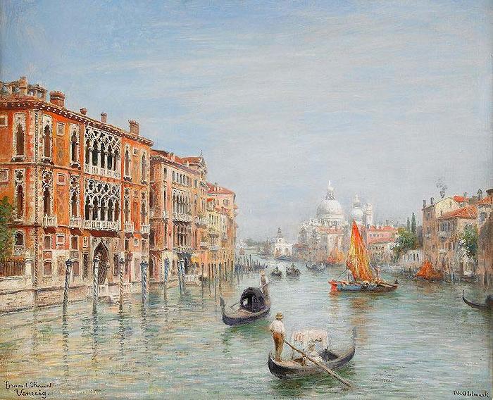 Frans Wilhelm Odelmark Canale Grande - Venice Spain oil painting art